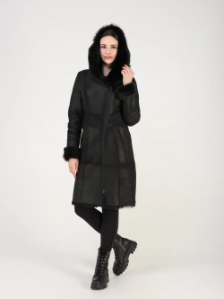 Дубленка зимняя натуральная с капюшоном