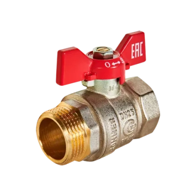 Кран шаровой полнопроходной ROMMER - 1" (ВР/НР, PN40, ручка-бабочка)