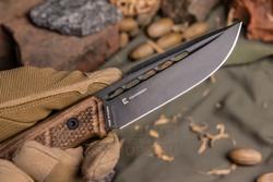 Нож Kizlyar Supreme Baikal D2 дерево, Wood/Black