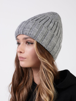 Женская зимняя шапка с отворотом Prival Classic-1, серая