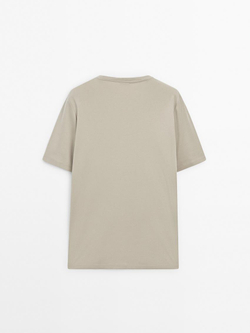 Massimo Dutti Футболка с круглым вырезом, песочный