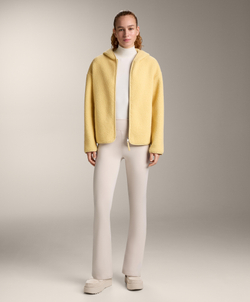 Oysho Куртка из искусственной овчины с капюшоном, желтый