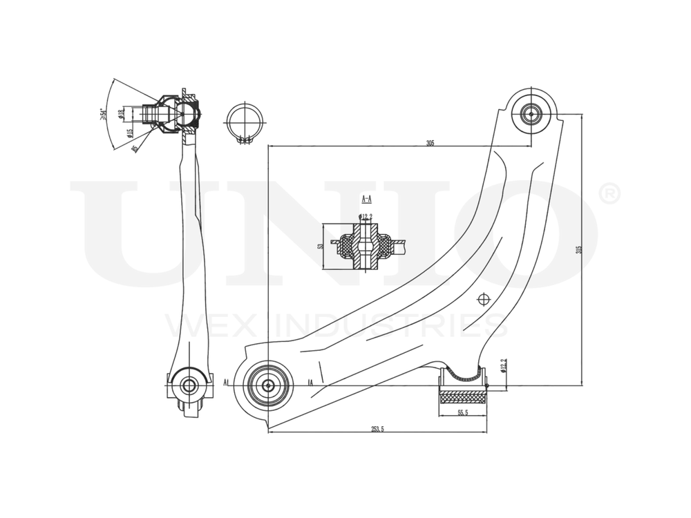 Рычаг подвески поперечный передний нижний левый UNIO SSP-40061
