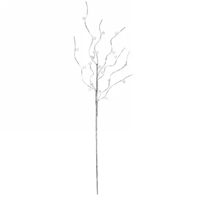 Ветка декоративная «Серебряная тайна» 64 см, Серебро