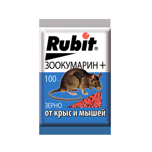 Средство от крыс и мышей Rubit Зоокумарин+, гранулы, 100 г, 242285