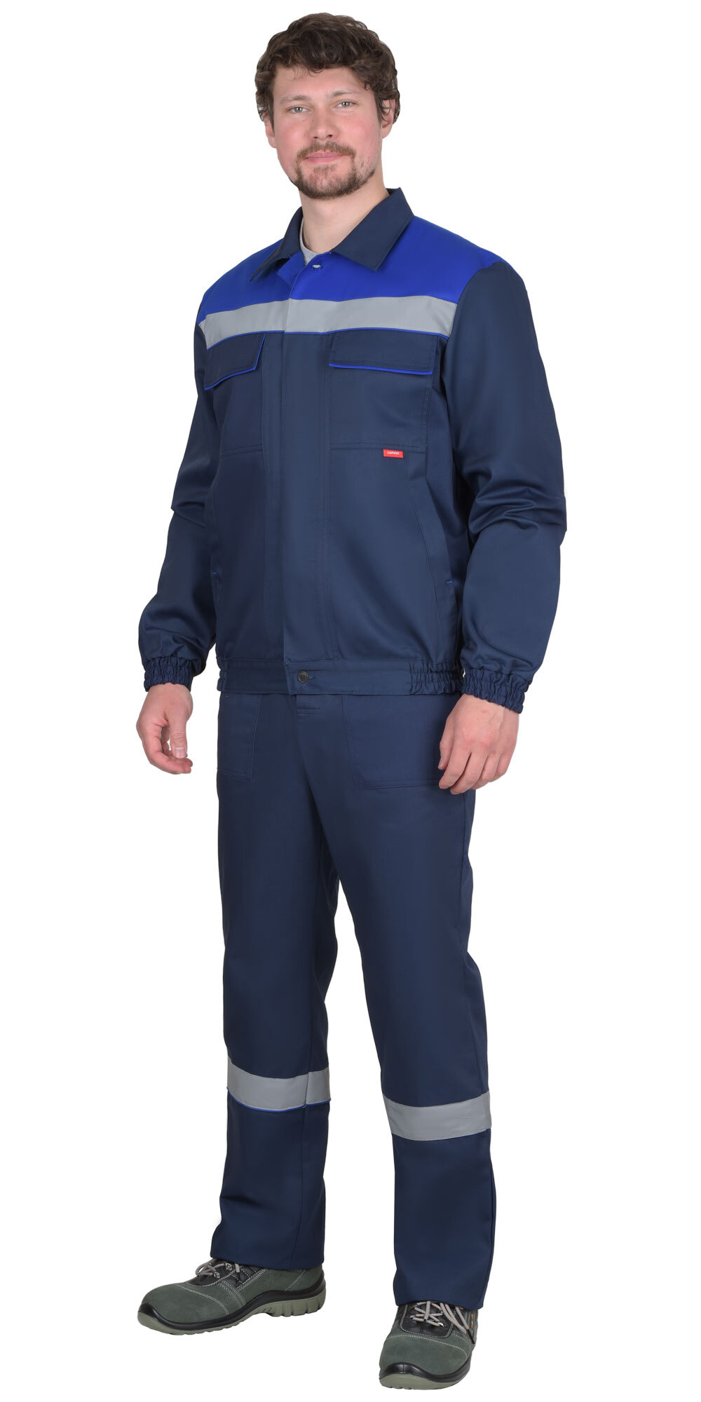 Костюм СИРИУС-МАСТЕР куртка, брюки, тёмно-синий с васильковым и СОП