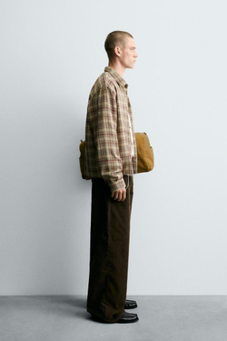 ZARA РУБАШКА В КЛЕТКУ, ЖЕЛТЫЙ