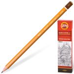 Карандаш чернографит. KOH-I-NOOR 1500 4В заточенный шестигранный