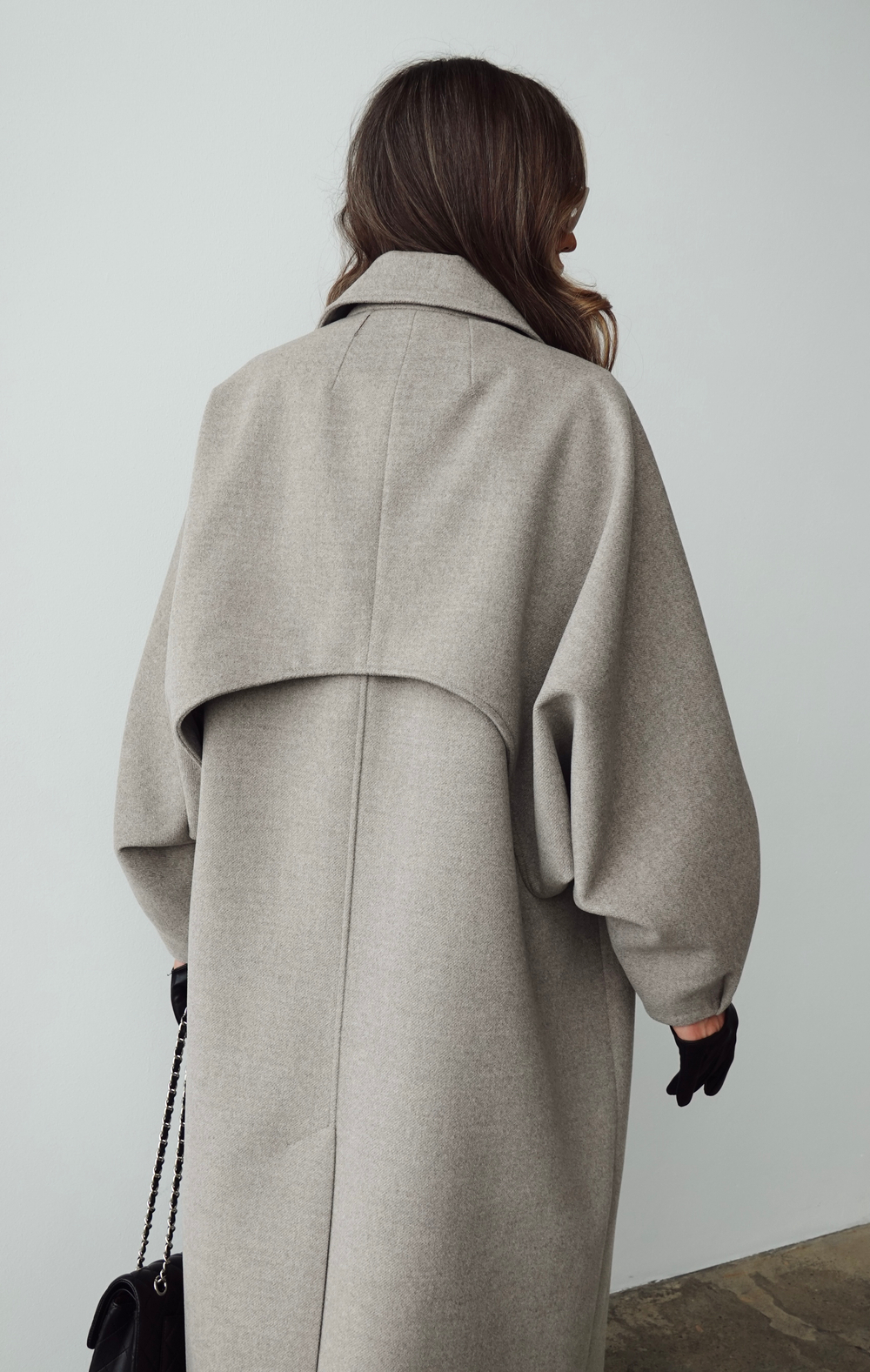 Пальто из шерсти с рукавами-буфами