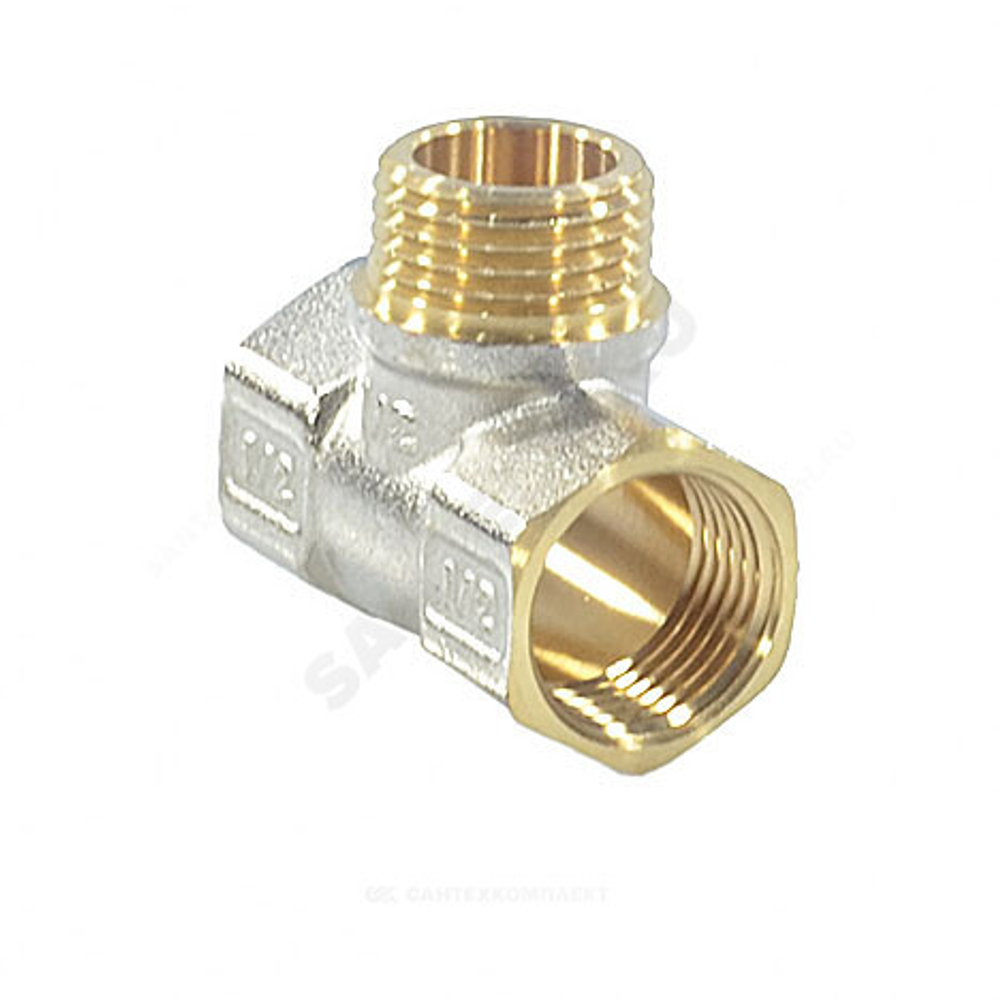 Тройник латунь никель Ду 15 (1/2") ВР/НР/ВР 9009 ГОСТ 32585-2013 Aquasfera 9009-01