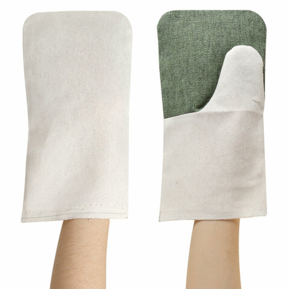 Рукавицы хлопчатобумажные, КОМПЛЕКТ 5 ПАР, плотность 380 г/м2, брезентовый огнеупорный наладонник, LAIMA