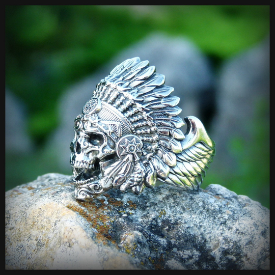 Кольцо мужское "Вождь" авторская работа , мельхиор