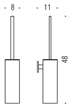 Ершик настенный Colombo Look  B1607, хром схема