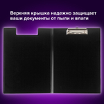 Папка-планшет BRAUBERG "Contract" А4 (315х230 мм) с прижимом и крышкой пластиковая черная прочная 1 5 мм (5 штук в упаковке)