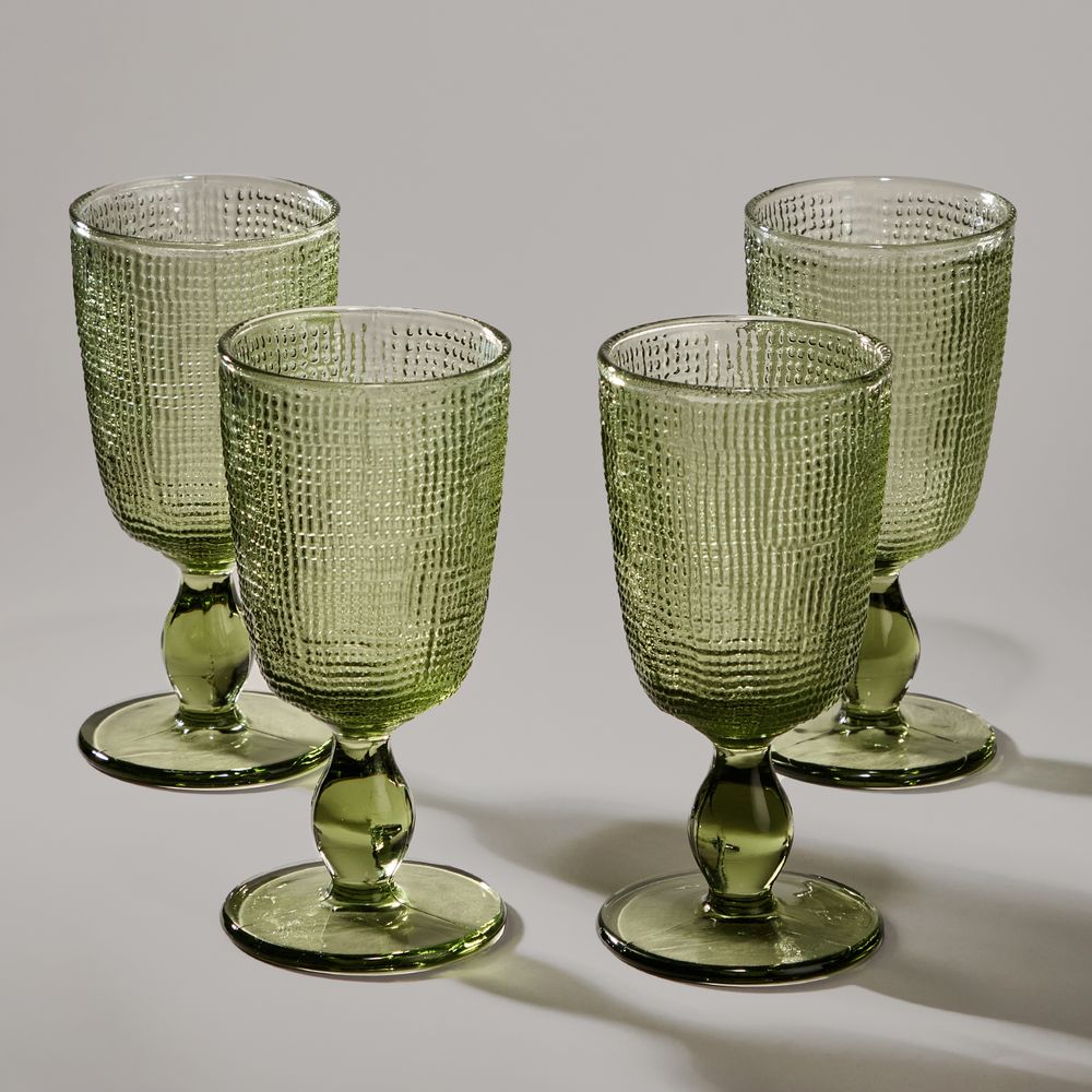 НАБОР БОКАЛОВ "TEMPO" GREEN 4 ШТ./280 МЛ