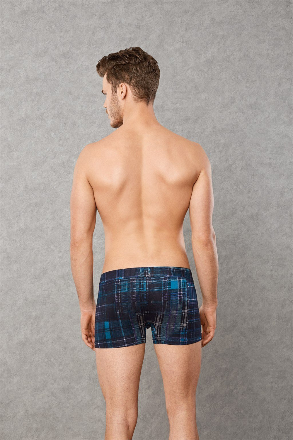 Мужские клетчатые трусы-боксеры Doreanse Scottish (Размер: M) (Цвет: темно-синий)