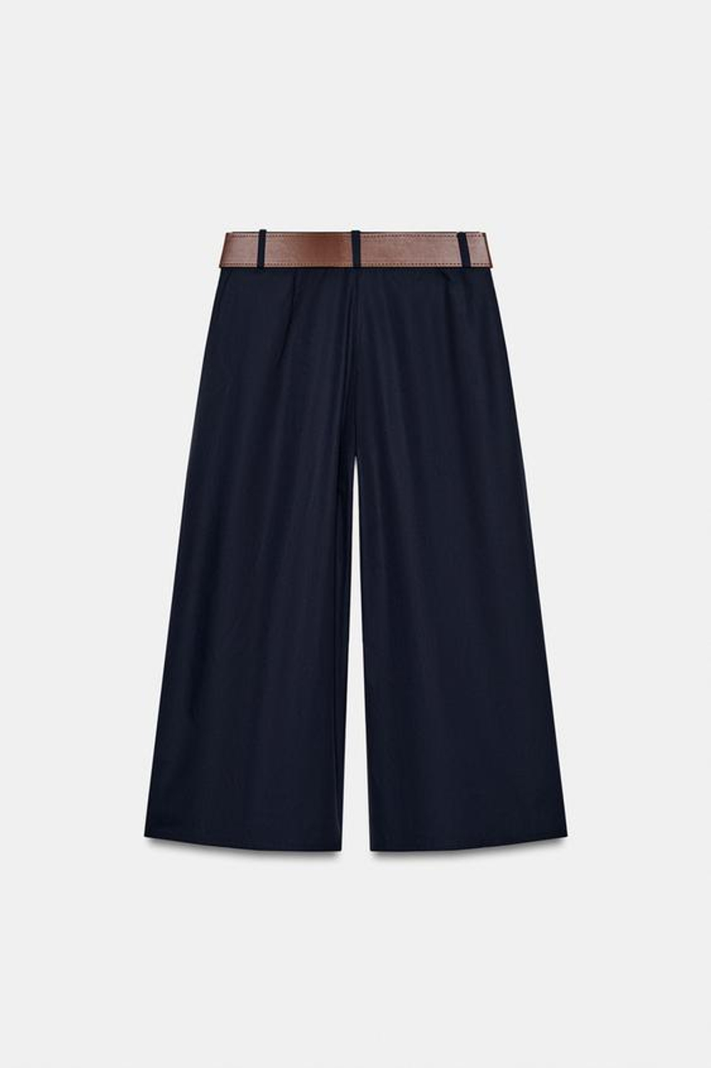 ZARA БРЮКИ-КЮЛОТЫ С РЕМНЕМ, МОРСКОЙ СИНИЙ