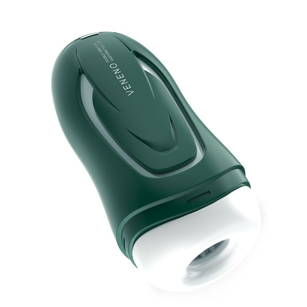 Зеленый вибромастурбатор с голосовым сопровождением Veneno (Цвет: зеленый)