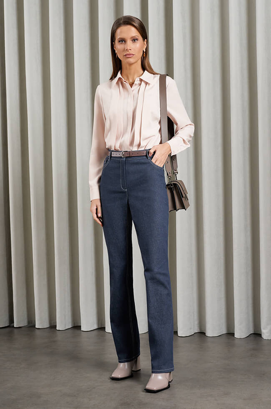 31014 Брюки женские (синий джинс)