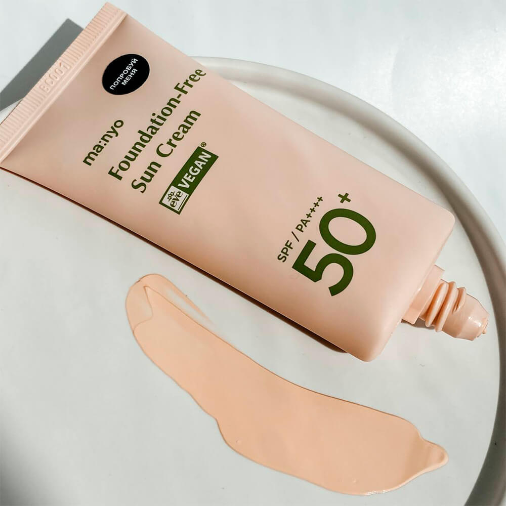 Лёгкая тональная основа с высоким фактором SPF Manyo Foundanation-Free Sun Cream SPF 50+ PA++++