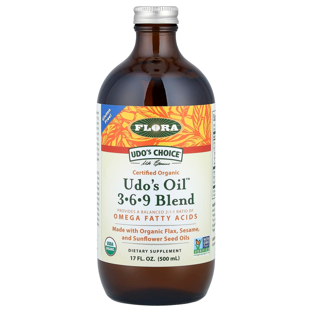 Flora, Organic Udo's Oil™, смесь 3, 6, 9, 500 мл (17 жидк. унций)