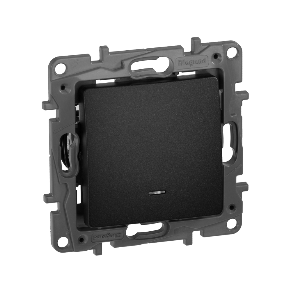 Выключатель 1-клавишный с подсветкой/индикацией 10А 250В антрацит ETIKA Legrand