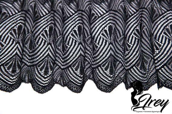 273 ОПТ Кружево эластичное 18 см, Италия, черный