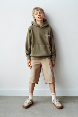 ZARA ШОРТЫ ИЗ ХОЛЩОВОЙ ТКАНИ, РЫЖЕВАТО-КОРИЧНЕВЫЙ