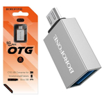 Переходник BOROFONE BV2 USB - Micro USB (серебро)
