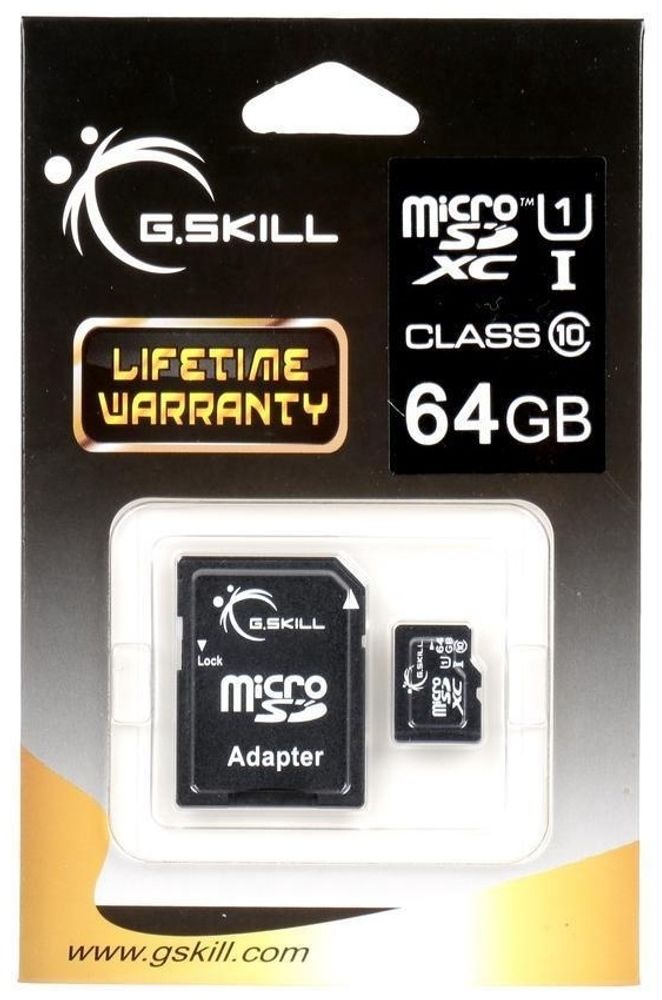 Карта памяти G.Skill microSDXC Class 10 UHS-I U1 64Gb Карта памяти G.Skill microSDXC Class 10 UHS-I U1 64Gb