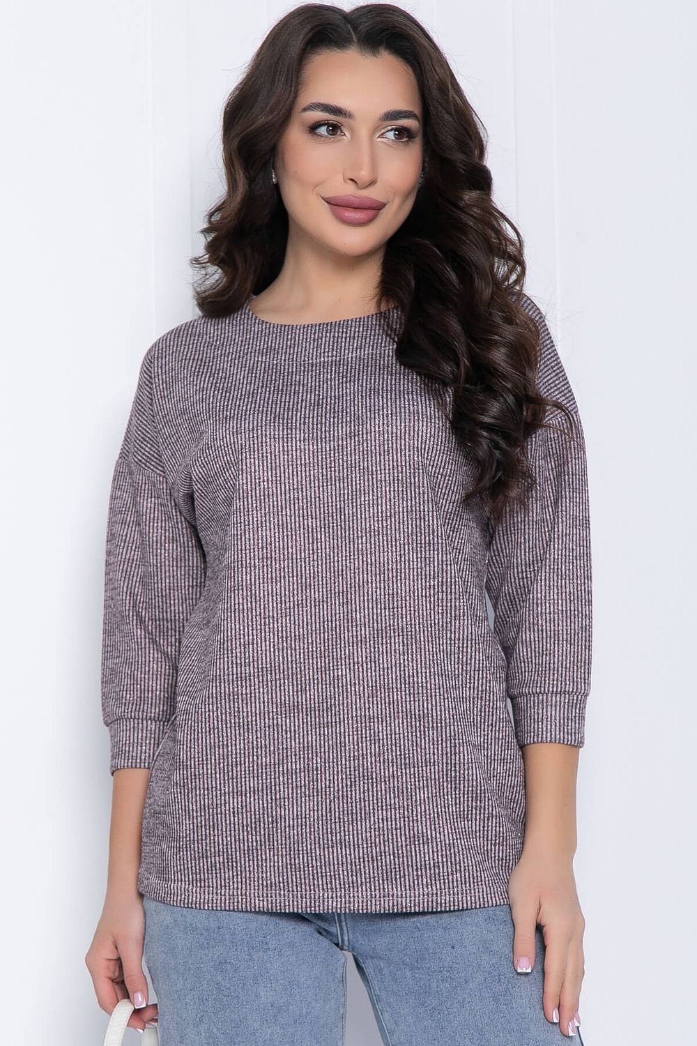 Блуза В гармонии с собой (серо-бордовая) Б12425 LT Collection