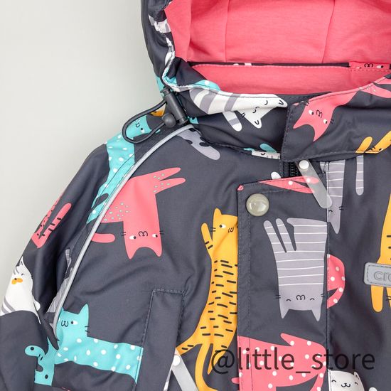 Комбинезон зимний "Кошечки"черный жемчуг