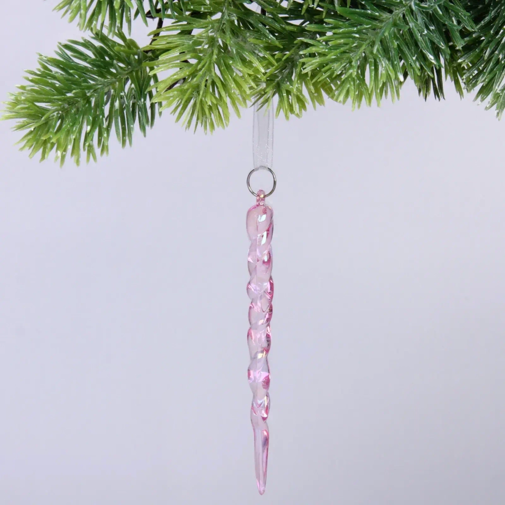 Подвеска «Морозная сосулька» 13 см, Розовый