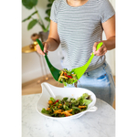 Салатник с приборами leaf, 3 л, бело-зеленый