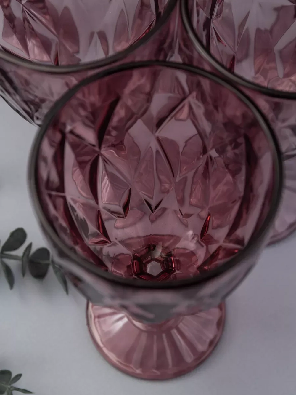 Набор фужеров для вина, 330 мл, 6 шт. Пурпурные