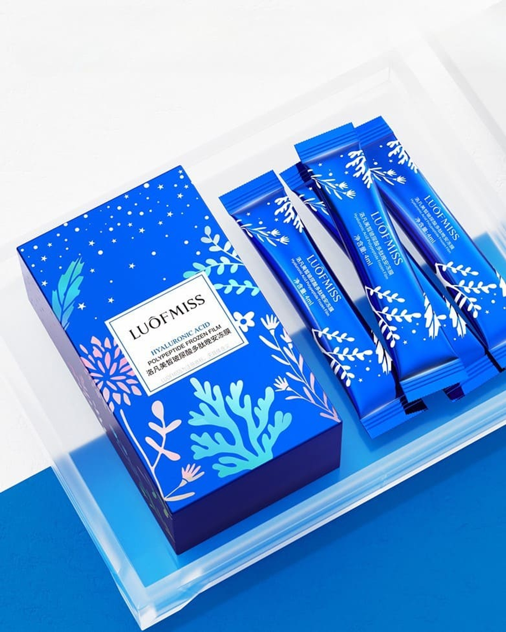 Ночная маска для лица с гиалуроновой кислотой и полипептидами, 4мл