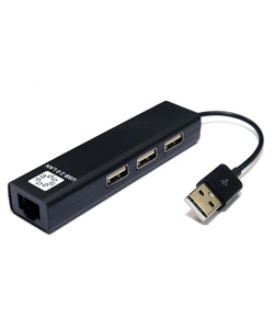 5bites UA2-45-06BK Кабель-адаптер  USB2.0 / 3*USB2.0 / RJ45 100MB / BLACK