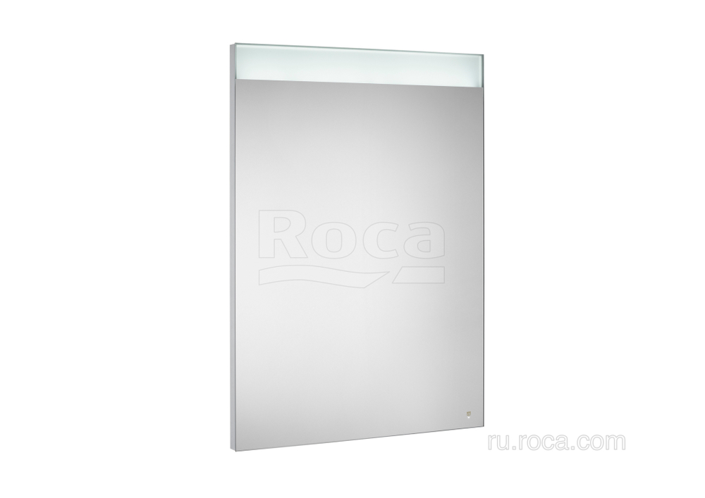 Зеркало Roca PRISMA COMFORT 600x35x800 c верхней основной и нижней фоновой LED подсветками, с системой ANTI-STEAM и инфракрасным бесконтактным выключателем