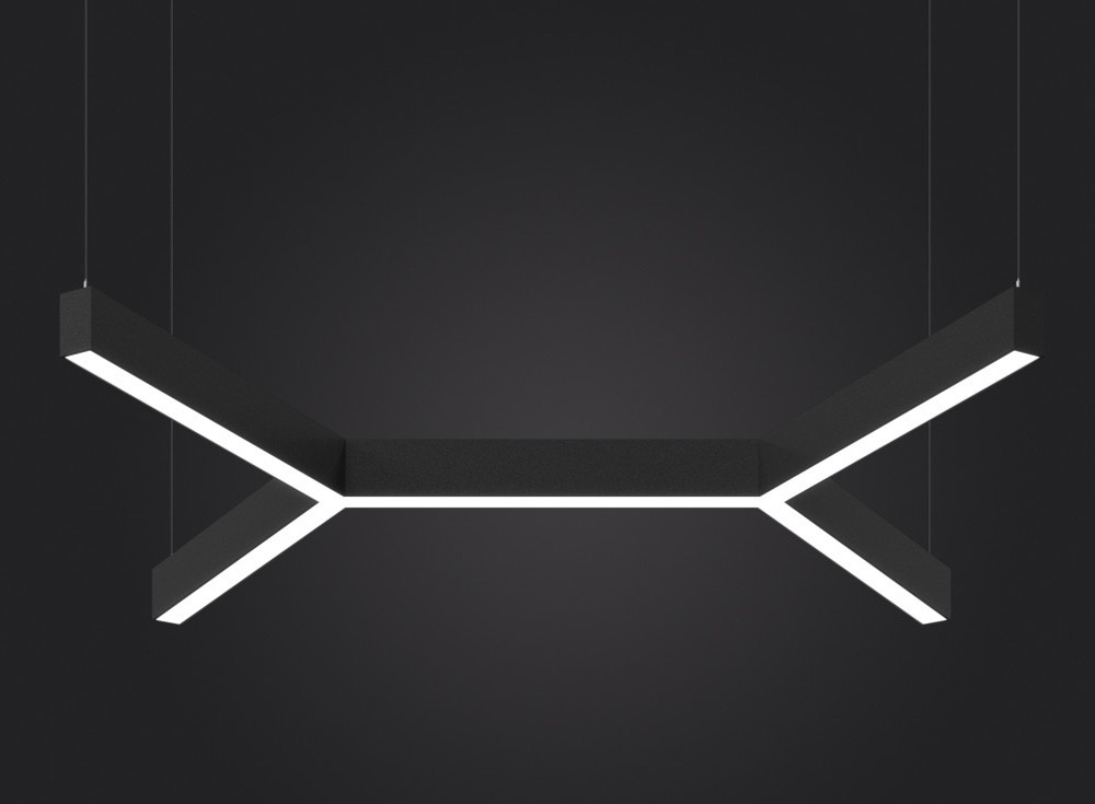 Подвесной LED светильник LP85-TRIOLA-DUO-500 72Вт (сегмент 528 мм) 4000К 6624Лм черный 1143х965х80мм DARKLUM