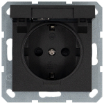 Розетка SCHUKO© с крышкой и защитными шторками 16A 250V~ 2P+T, цвет Антрацит