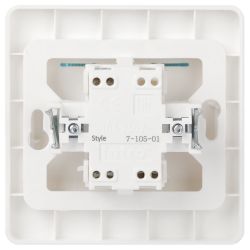 Выключатель Intro Style 7-105-01 двойной с подсветкой, 10А-250В, IP20, СУ, белый