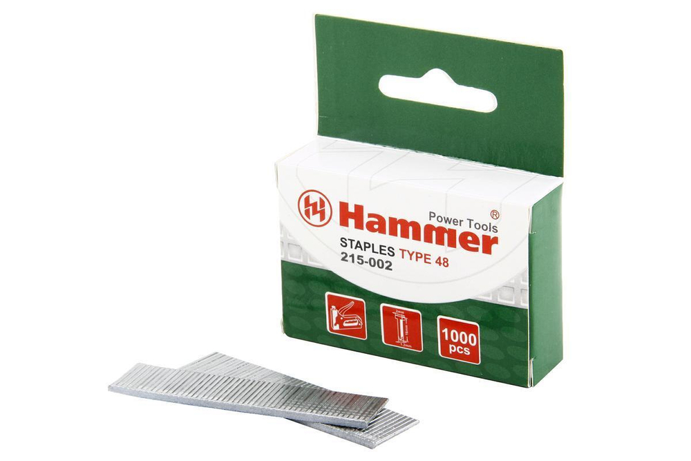 34944 Гвозди для степлера Hammer Flex 215-002 16мм, сечение 1.25мм, T-образные (тип 48), 1000шт. Hammer 215-002
