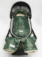 Конверт зимний меховой AMAROBABY Snowy Baby Зверята, хаки, 85 см.