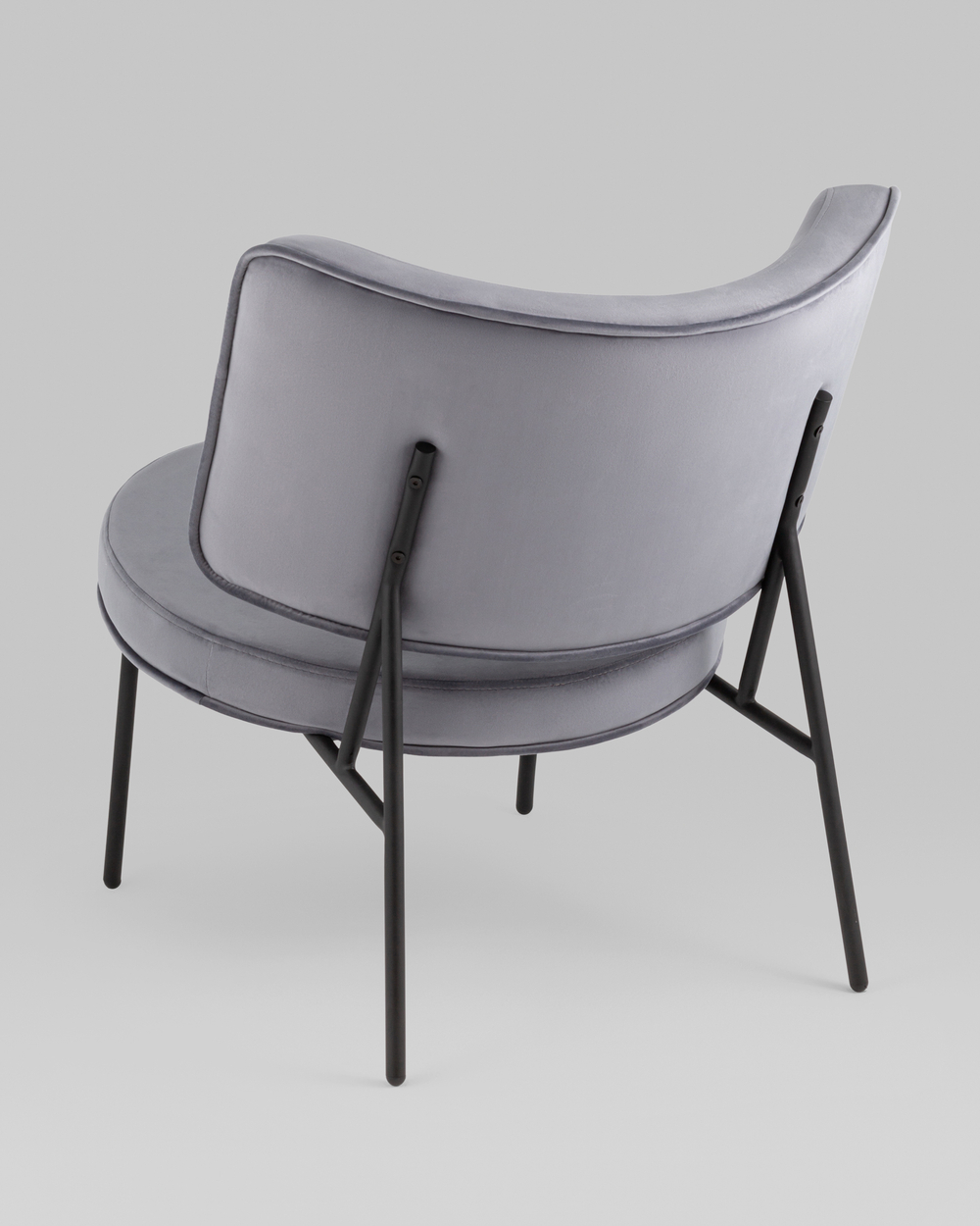 Кресло District Lounge велюр серый