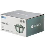 Кастрюля нерж, 4.7 л, с крыш, крыш стекло, Daniks, Manola, CW-T078-22, индукц