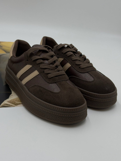 Кроссовки женские натуральная кожа арт. 18-1 цвет "коричневый"