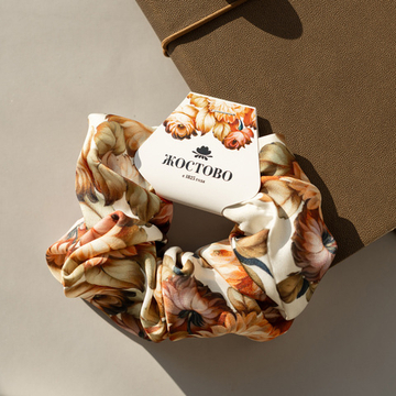 Резинка для волос 100% шелк бежевая