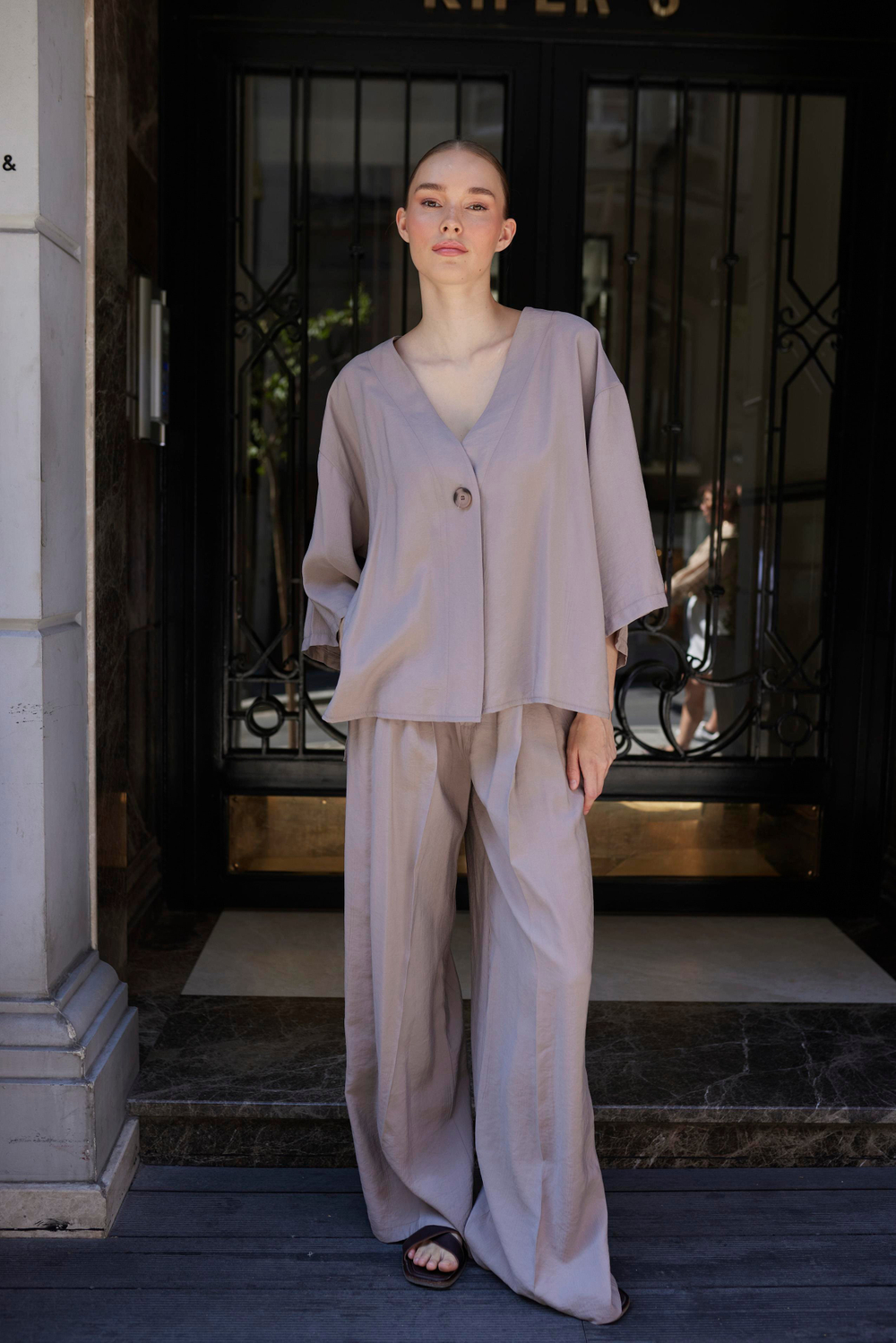 Костюм кимоно из модала с брюками палаццо