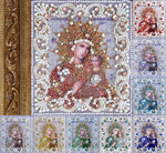 Принт-ЖС11 Ткань с нанесенной авторской схемой Богородица Неувядаемый цвет