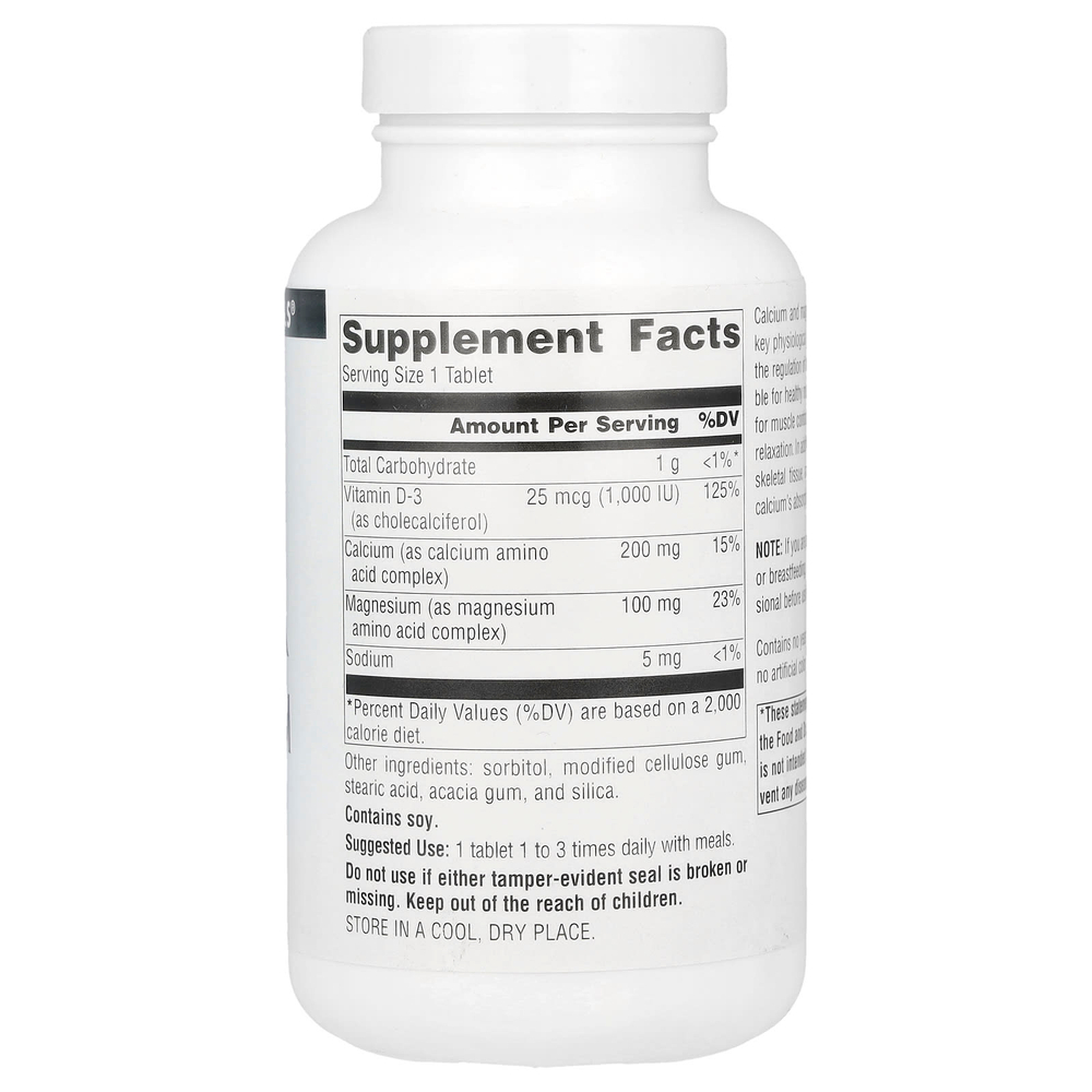 Source Naturals, Кальций и магний, 100 таблеток